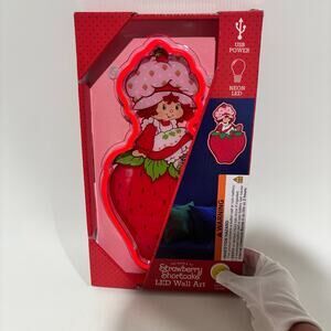 Strawberry Shortcake Sitting Red LED Light Wall Art Decoration Wildbrain